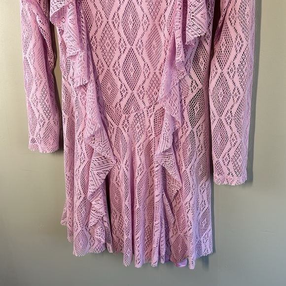 NWT Free People Coquette Mock Neck Long Sleeve Wisteria Lace Dress Size Large - Picture 5 of 16